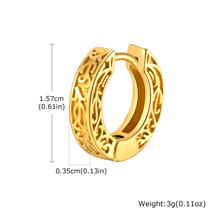 Wholesale Stainless Steel Mens Celtic Huggie Hoop Earrings