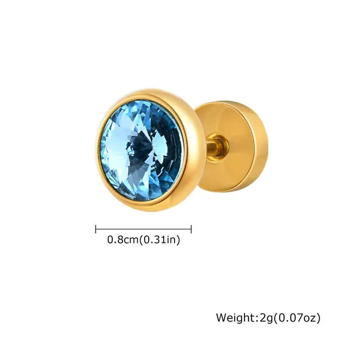 Wholesale Stainless Steel Zirconia Men's Earrings