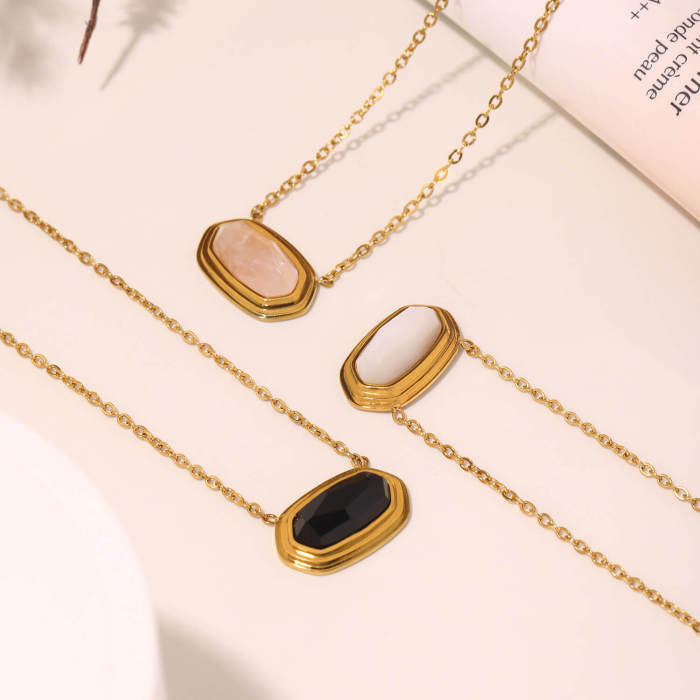 Wholesale Stainless Steel Onyx Necklace