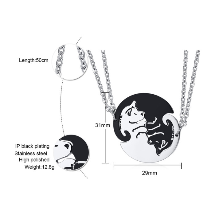 Wholesale Stainless Steel Puzzle Piece Necklace for Couples