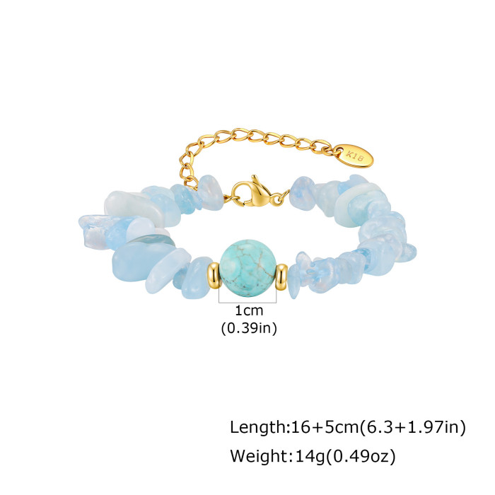 Wholesale Gold Plated Natural Crystal Chip Bracelet