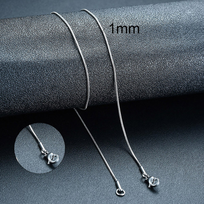 Wholesale Stainless Steel Necklace 1/2/3/4mm Round Snake Chain