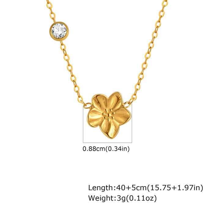 Wholesale Stainless Steel Butterfly Zirconia Necklace