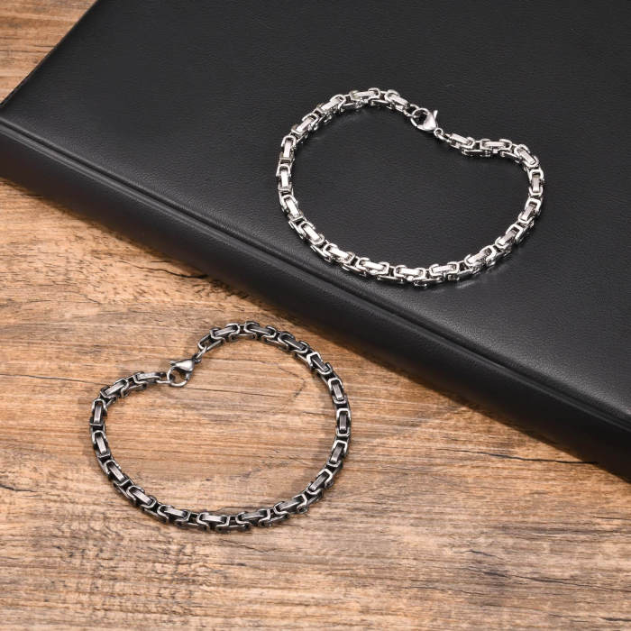 Wholesale Stainless Steel Byzantine Chain Bracelet