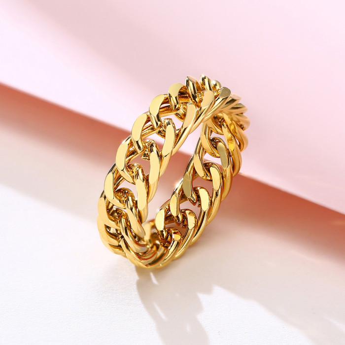 Wholesale Stainless Steel Cuban Chain Ring