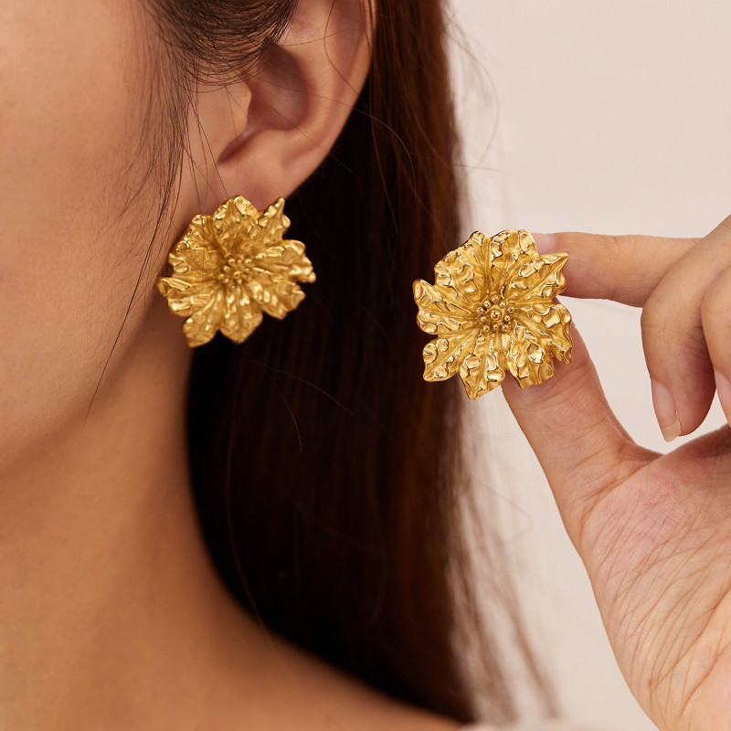 Wholesale Stainless Steel Flower Earrings