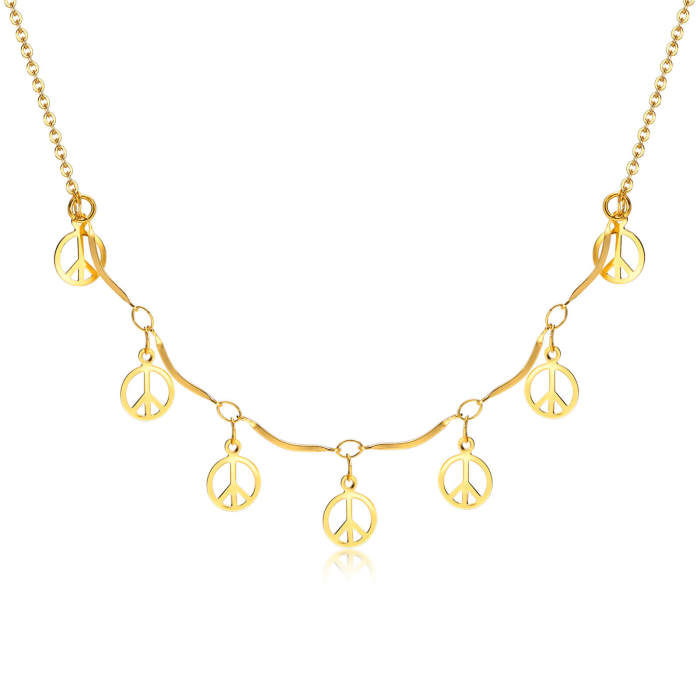 Wholesale Stainless Steel Peace-loving Necklace for Women