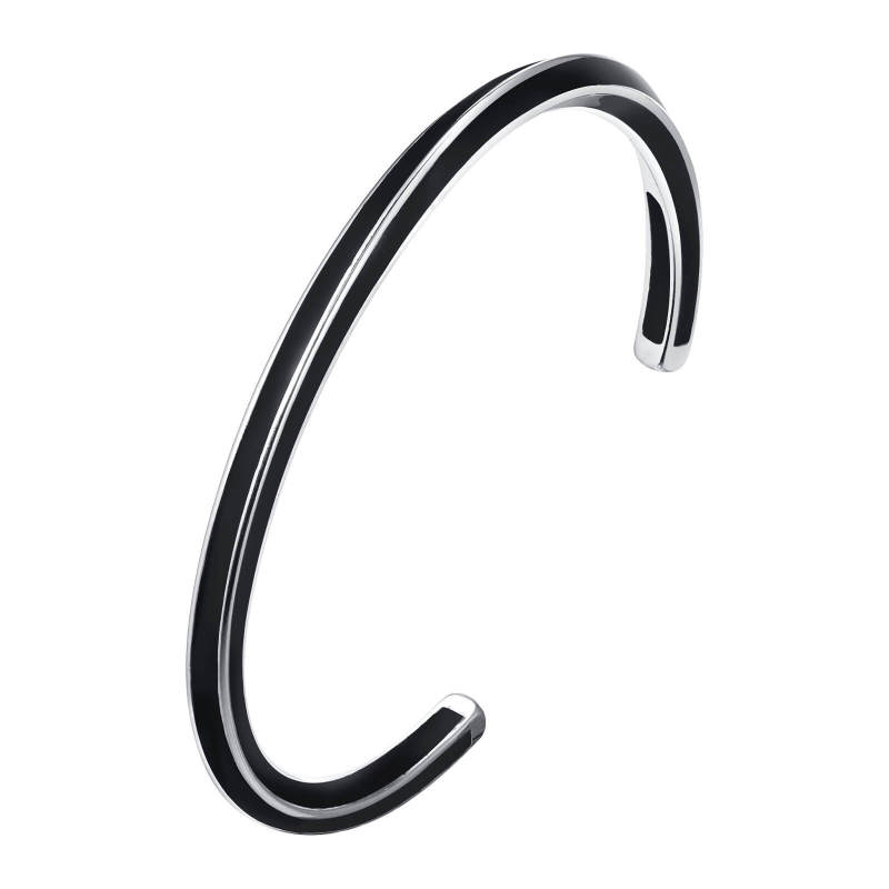 Wholesale Stainless Steel Two-tone Möbius Open Bangle
