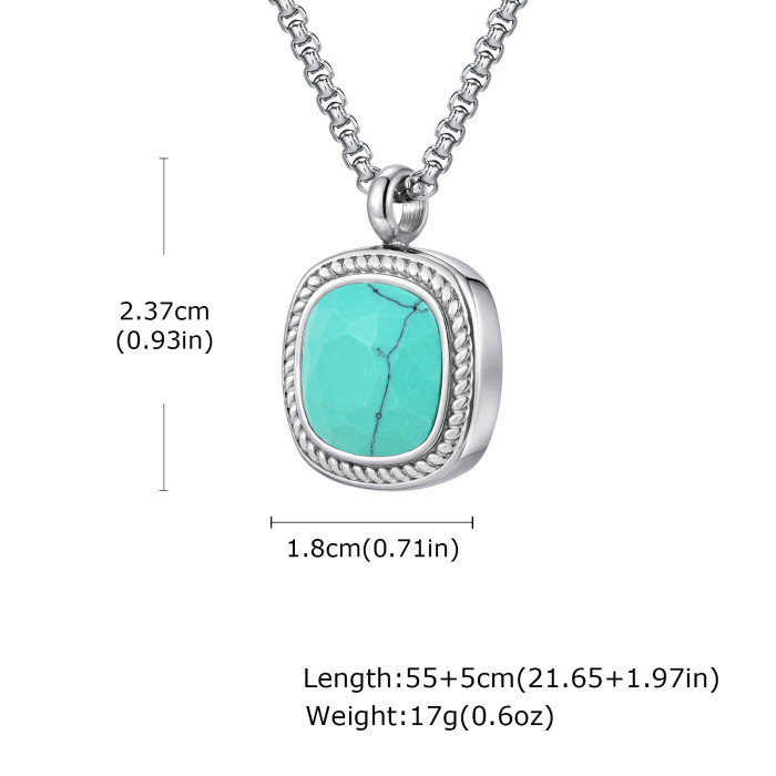 Wholesale Stainless Steel Men's Stone Pendant