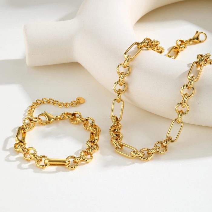 Wholesale Stainless Steel Bracelet Necklace Set