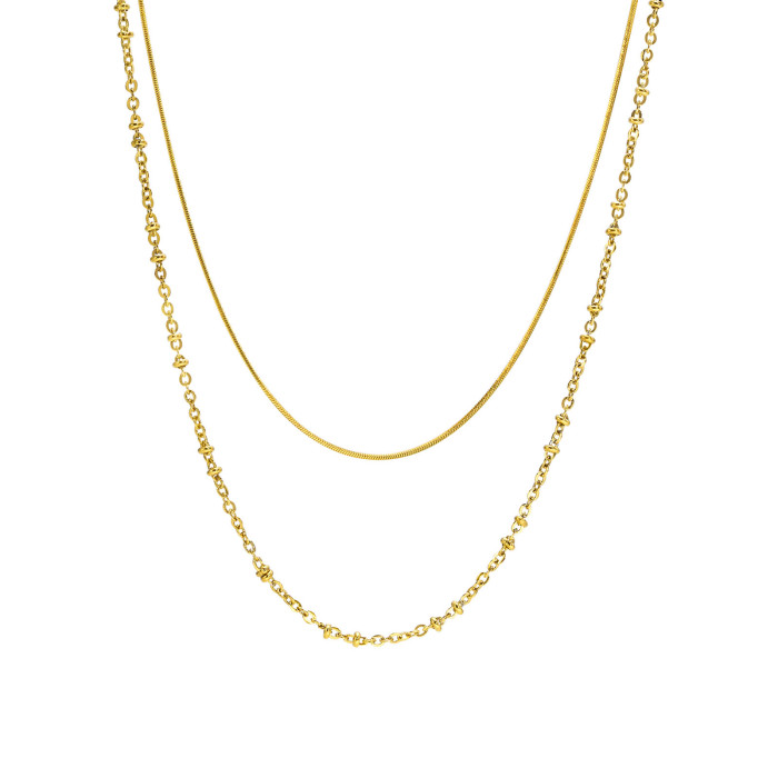 Wholesale Stainless Steel Double Layered Niche Necklace