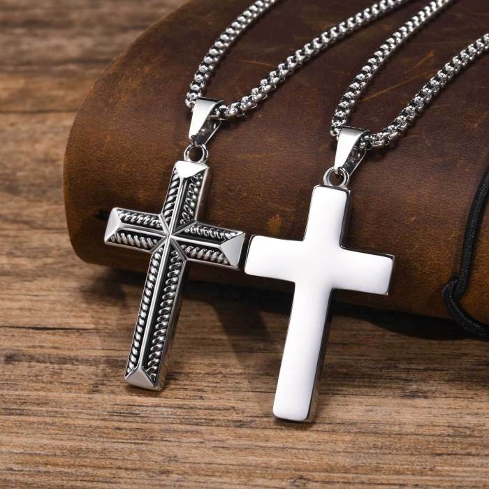 Wholesale Stainless Steel Rope Design Cross Pendant