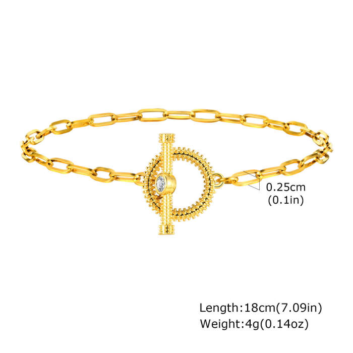 Wholesale Stainless Steel Chain Copper Heart Bracelet