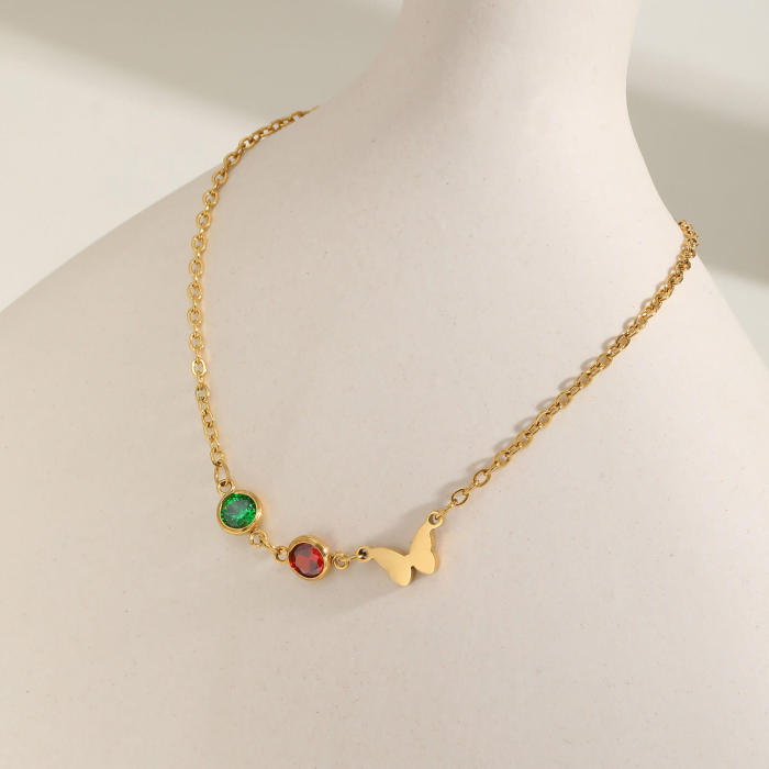 Wholesale Stainless Steel Zirconia Butterfly Bracelet