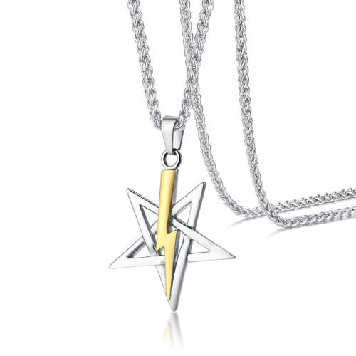 Wholesale Stainless Steel Star Pendant Necklace Silver