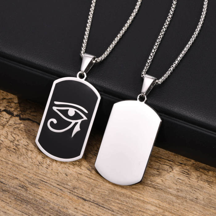 Wholesale Stainless Steel Eye of Horus Dog Tag Pendant