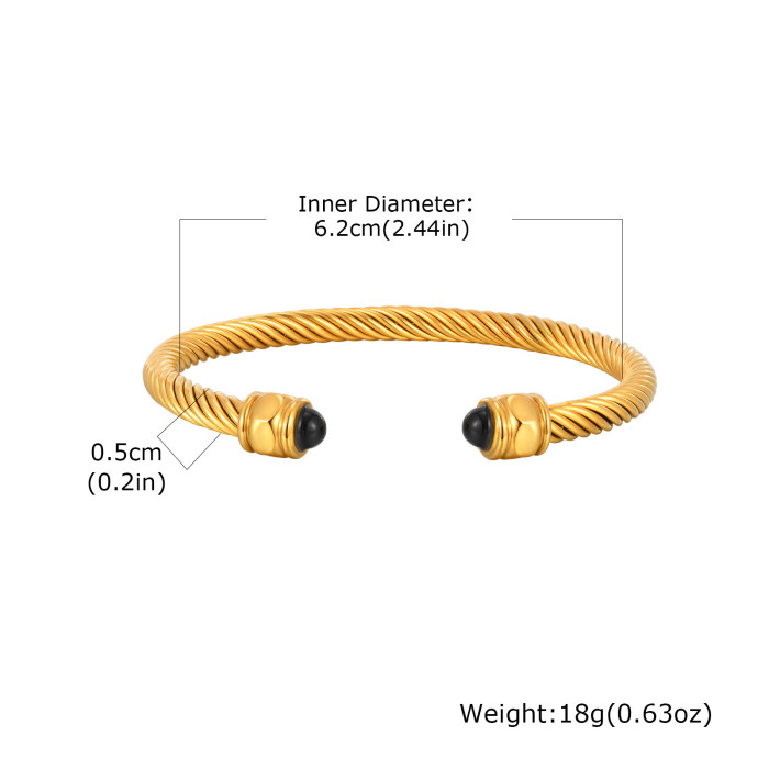 Wholesale Stainless Steel Tiger's Eye Open Bangle