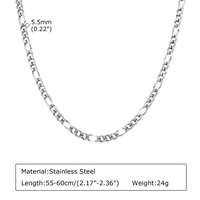 Wholesale Stainless Steel Figaro Chain Necklace