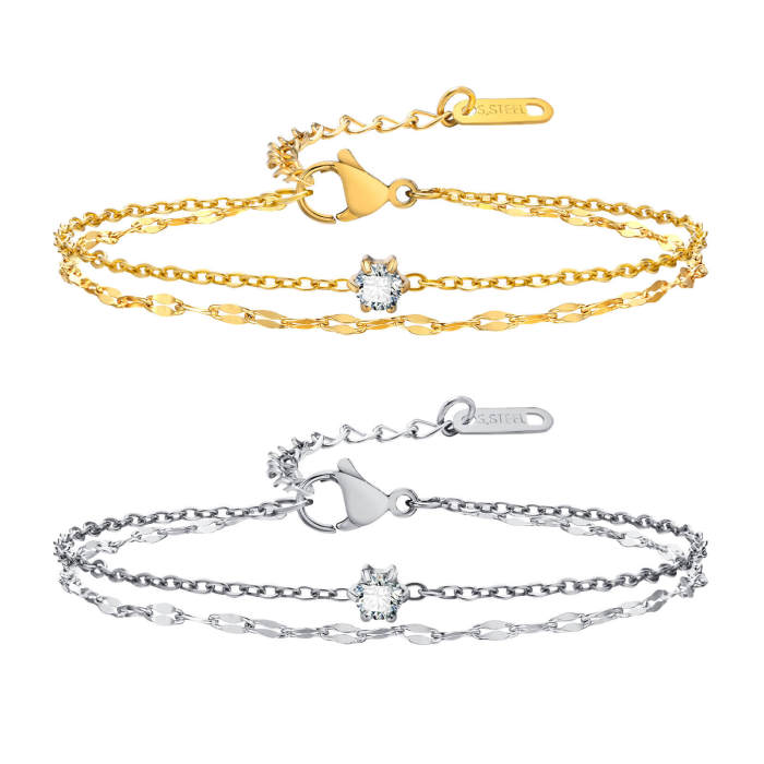 Wholesale Stainless Steel Double Layers Bracelet