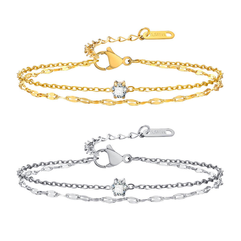Wholesale Stainless Steel Double Layers Bracelet
