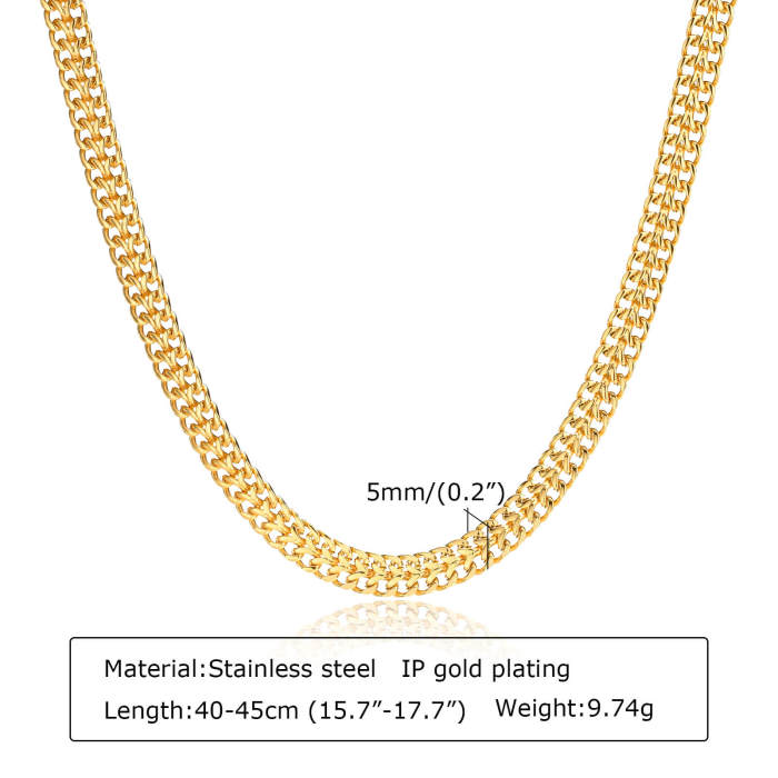 Wholesale Stainless Steel Double-row Chain Necklace
