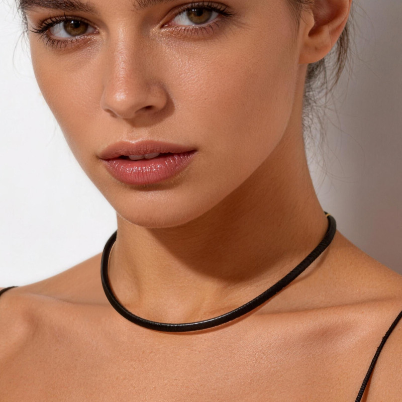 Stainless Steel Leather Necklace