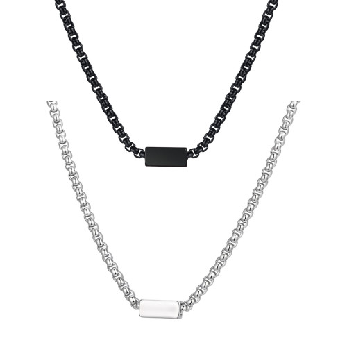 Wholesale Stainless Steel Square Bead Necklace