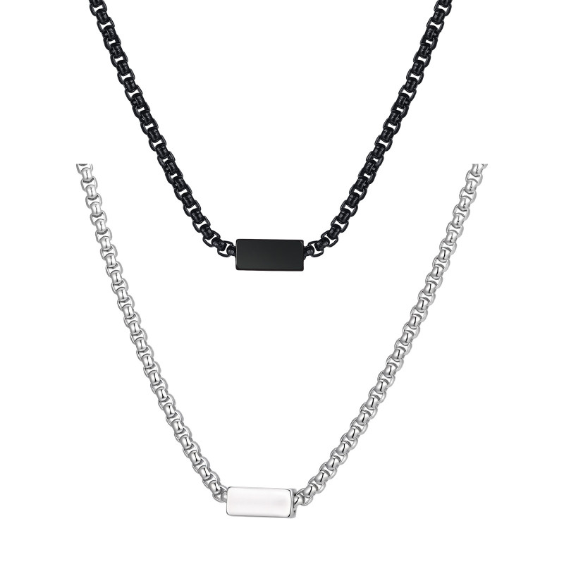 Wholesale Stainless Steel Square Bead Necklace