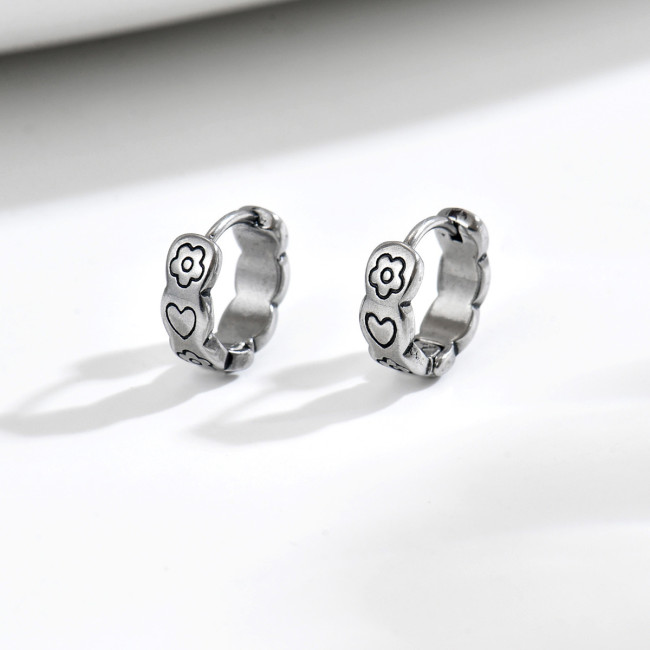 Wholesale Stainless Steel Heart & Flower Earrings