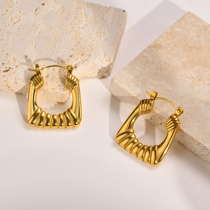 Wholesale Stainless Steel U-shaped Hoop Earrings