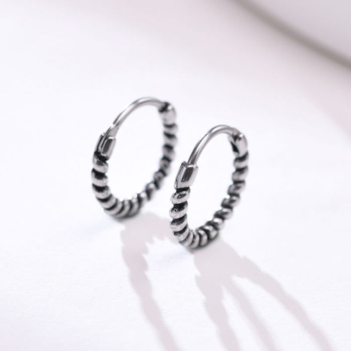 Wholesale Stainless Steel Twist Hoop Earrings