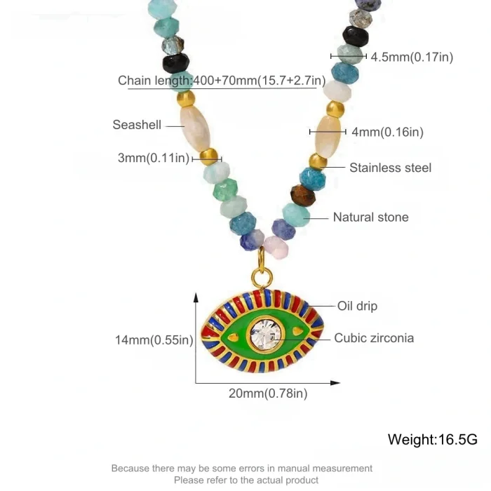 Wholesale Devil's Eye Natural Stone Beaded Necklace