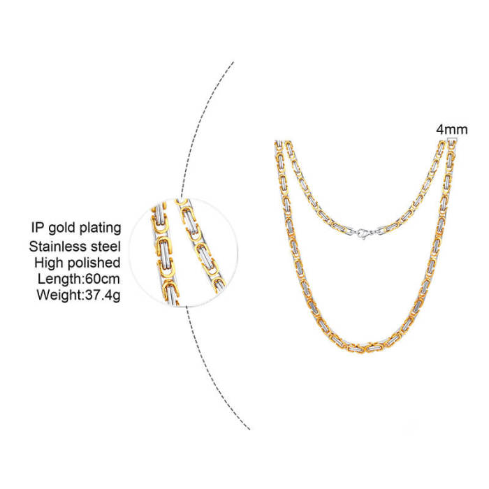 Wholesale Stainless Steel Classic Byzantium Necklace