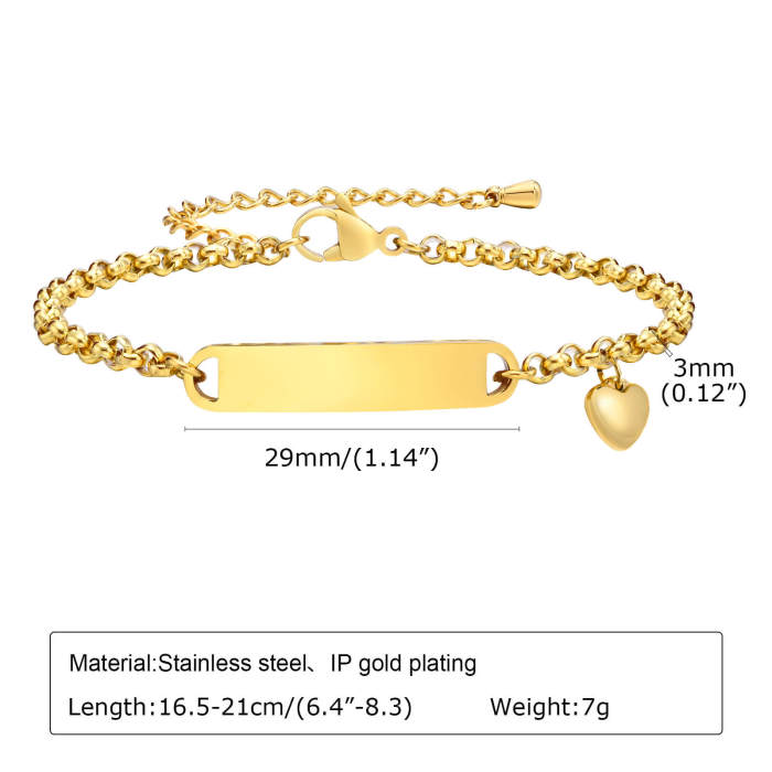 Wholesale Stainless Steel Engravable Tag Bracelet