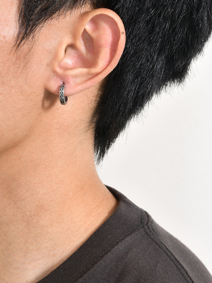 Wholesale Stainless Steel Mens Huggie Earring
