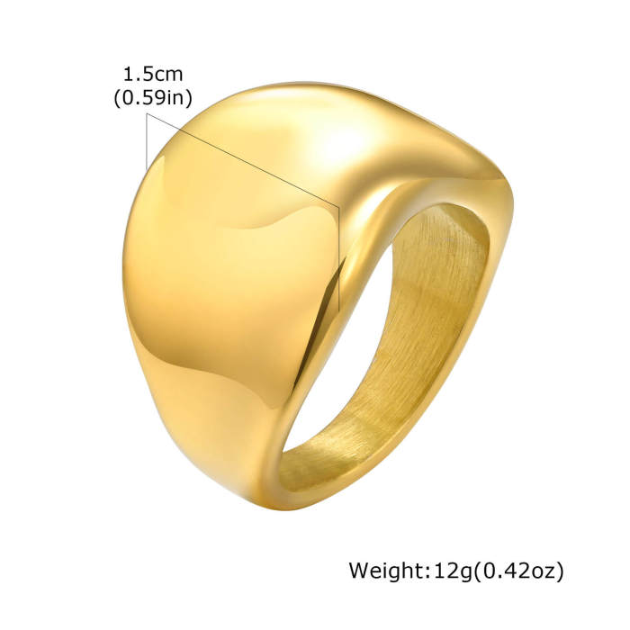Wholesale Stainless Steel Glossy Gold Ring