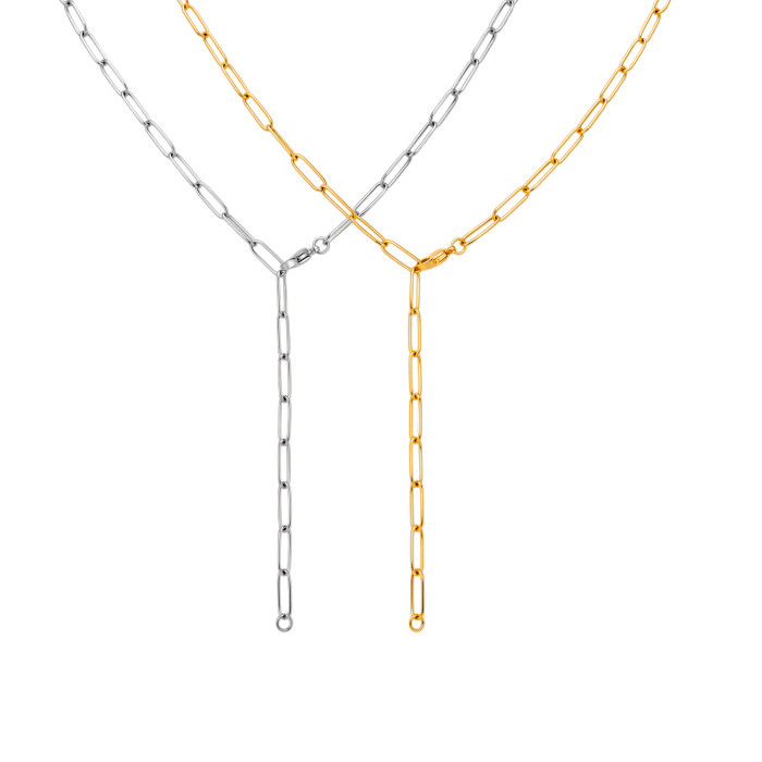 Wholesale Stainless Steel Paperclip Necklace