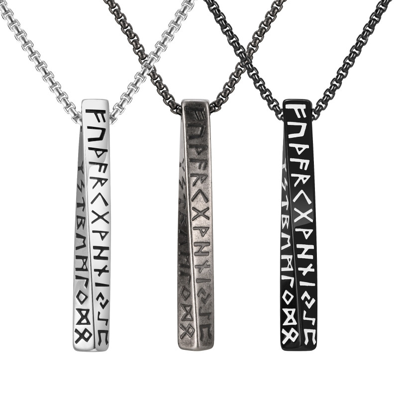 Wholesale Stainless Steel Viking Rune Mobius Bar Pendant