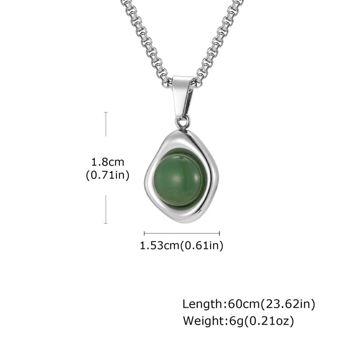 Wholesale Stainless Steel Tiger Eye Agate Stone Pendant