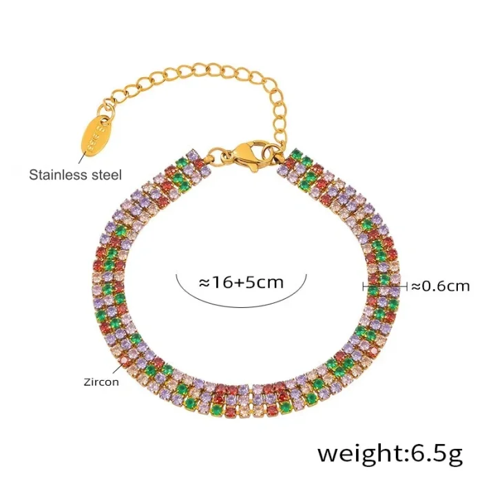 Wholesale Stainless Steel Gold Plated CZ Tennis Bracelet