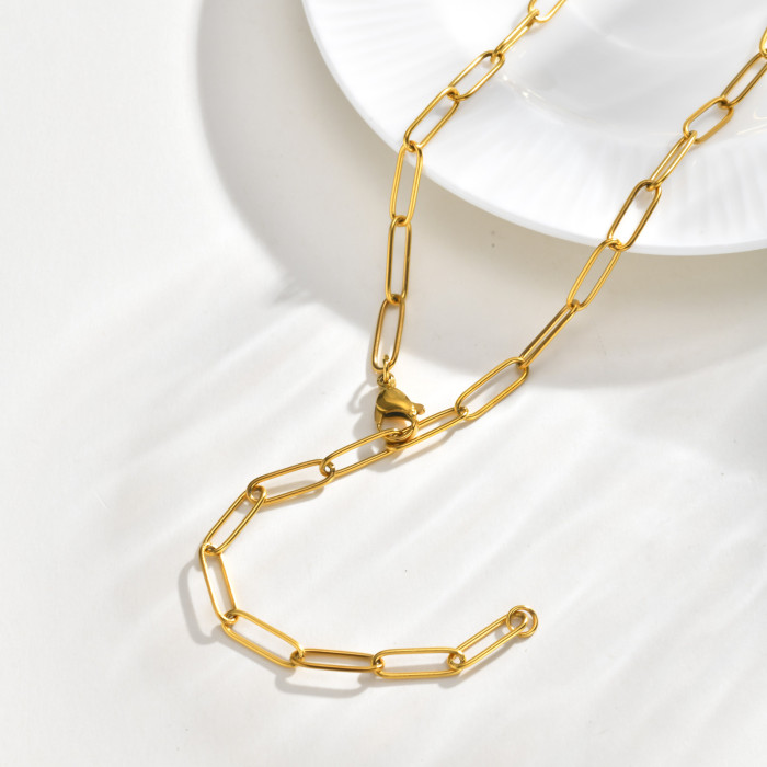 Wholesale Stainless Steel Paperclip Necklace
