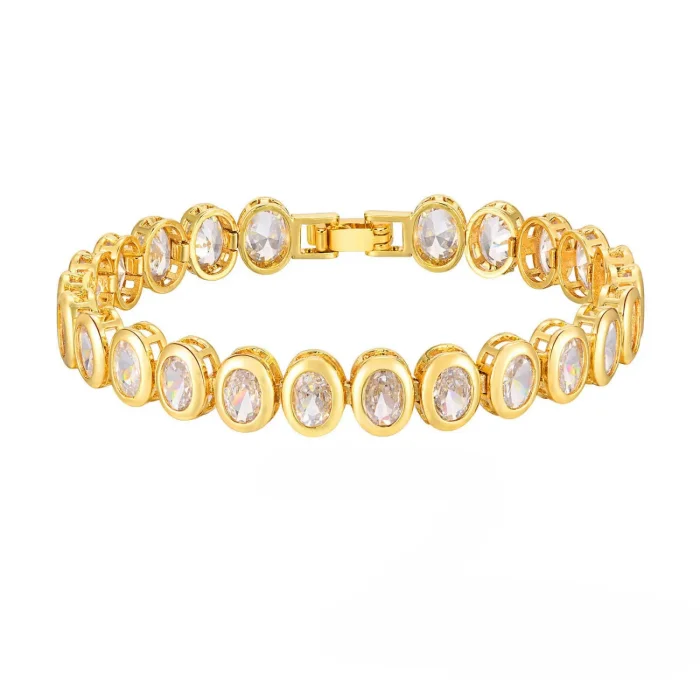 Wholesale Copper Zirconia Golden Bracelet