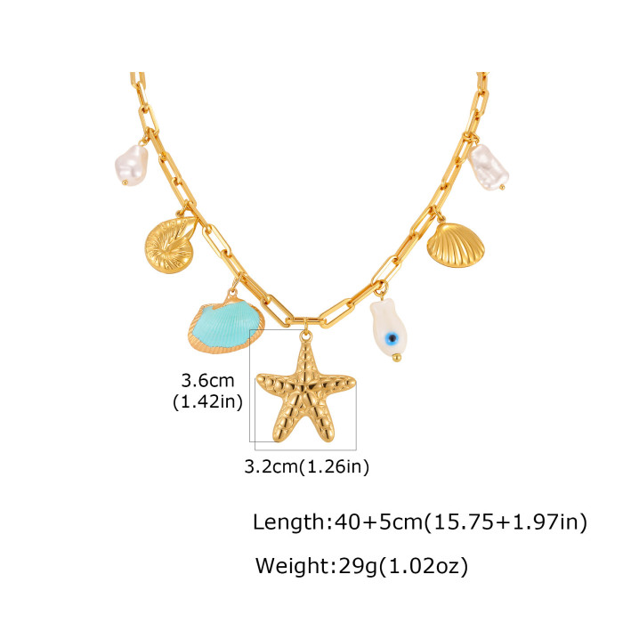 Wholesale Stainless Steel Marine Charm Necklace