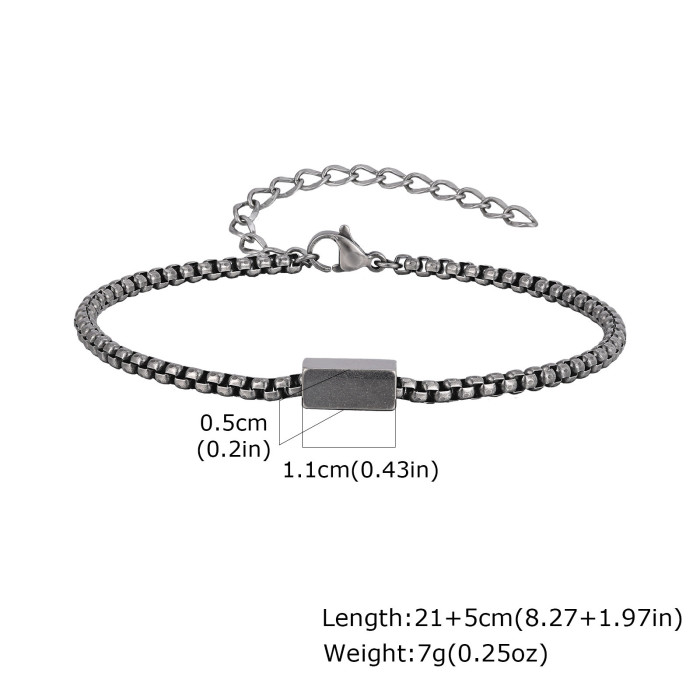 Wholesale Stainless Steel Black Box Chain Bracelet
