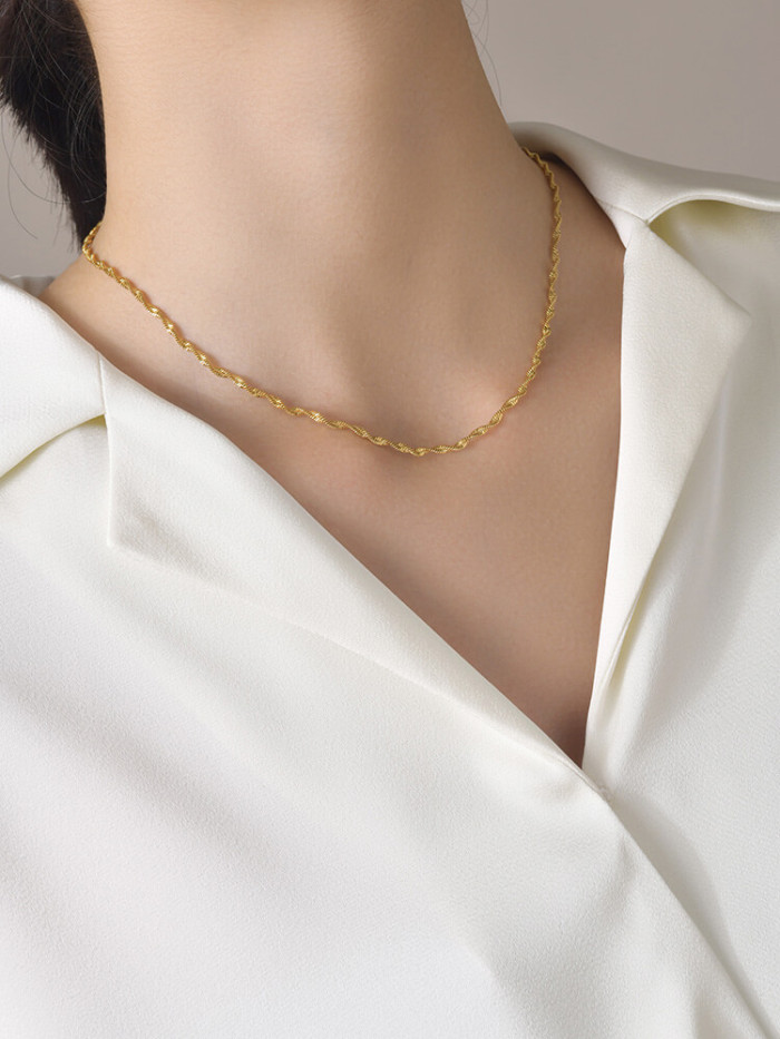 Wholesale Stainless Steel Twist Snake Bone Chain Necklace