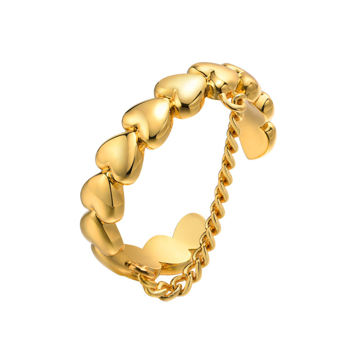 Wholesale New Style Copper Heart Link Ring