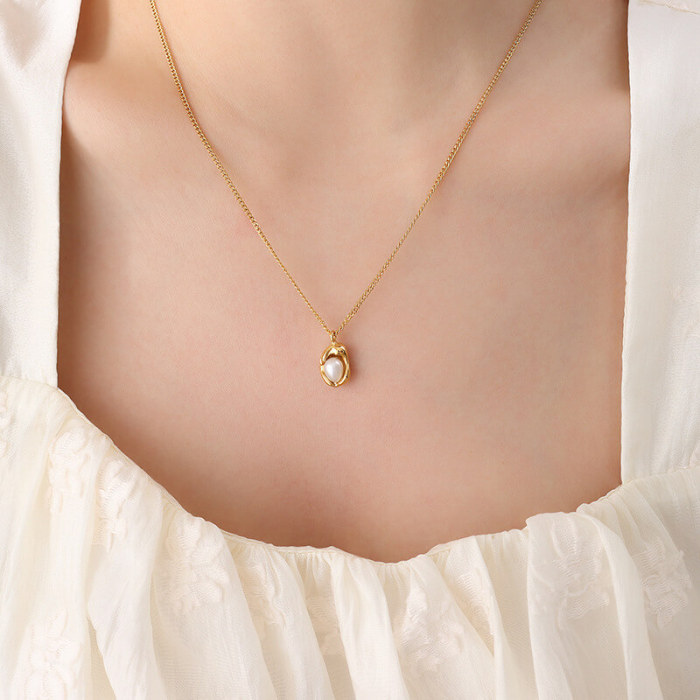 Wholesale Stainless Steel Nest Pearl Necklace for Women