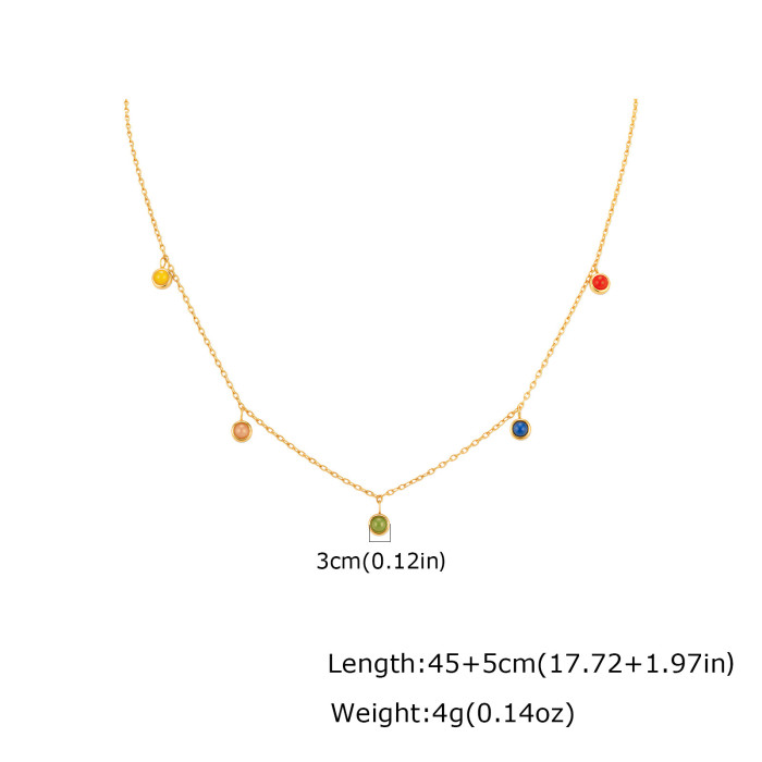 Wholesale Stainless Steel Rainbow Gemstone Choker
