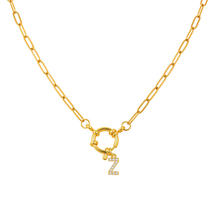Wholesale Stainless Steel Copper Initial Necklace