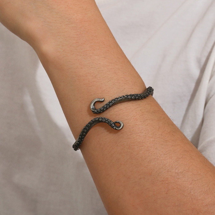 Wholesale Retro Stainless Steel Octopus Tentacle Bangle